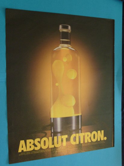 Absolut Citron Lava Lamp Vodka Print Ad