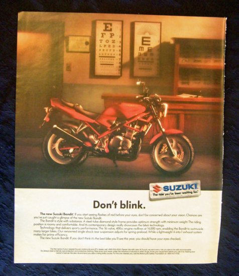 1991 Suzuki Bandit Motorcycle Print Ad