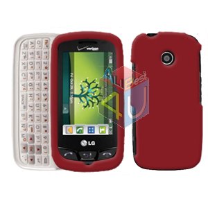 For LG Cosmos Touch VN270 Cover Hard Case Rubberized Red