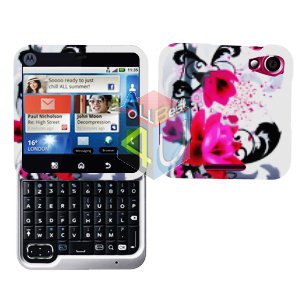 For Motorola Flipout MB511 Cover Hard Case W-Flower