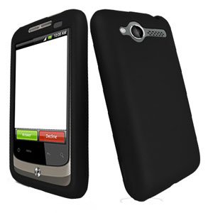 For HTC Wildfire 6225 Cover Hard Case Rubberized Black