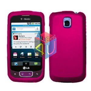 For LG Optimus One P500 Cover Hard Case Rubberized Rose Pink