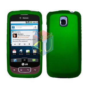 For LG Optimus One P500 Cover Hard Case Rubberized Green
