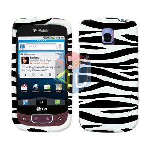 For LG Optimus One P500 Cover Hard Case Zebra