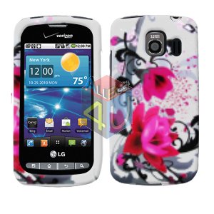 For LG Vortex VS660 Cover Hard Case W-Flower