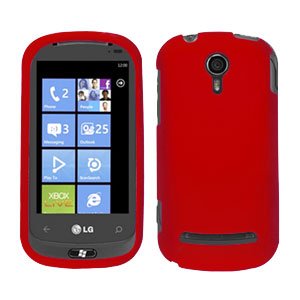 For LG Quantum C900 Cover Hard Case Rubberized Red