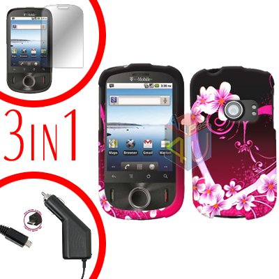 For Huawei Ideos U8150 Screen +Car Charger +Hard Case Love 3-in-1