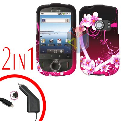 For Huawei Ideos U8150 Car Charger + Cover Hard Case Love 2-in-1