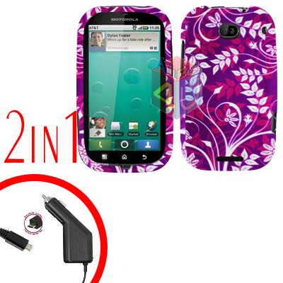 For Motorola Bravo MB520 Cover Hard Case P-Flower 2-in-1