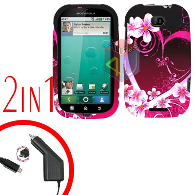 For Motorola Bravo MB520 Cover Hard Case Love 2-in-1