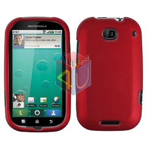 For Motorola Bravo MB520 Cover Hard Case Rubberized Red