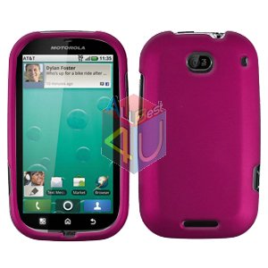 For Motorola Bravo MB520 Cover Hard Case Rubberized Rose Pink