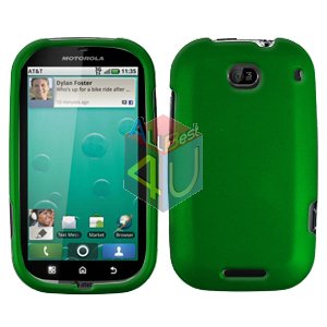For Motorola Bravo MB520 Cover Hard Case Rubberized Green