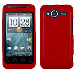 FOR HTC Evo Shift 4G Cover Hard Case Rubberized Red