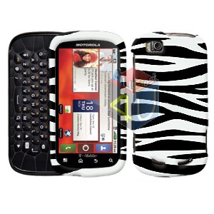 For Motorola Cliq 2 MB611 Cover Hard Case Zebra