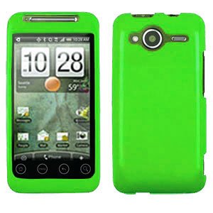 FOR HTC Evo Shift 4G Cover Hard Case Rubberized Neon Green