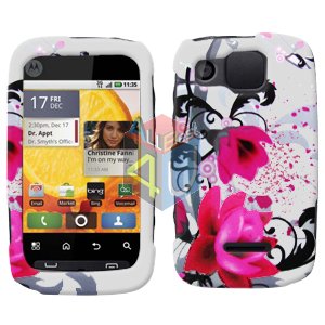 For Motorola Citrus WX445 Cover Hard Case W-Flower