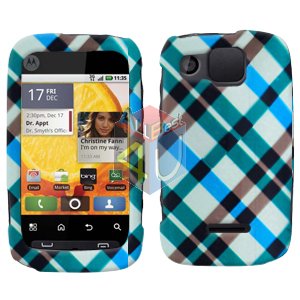 For Motorola Citrus WX445 Cover Hard Case Plaid