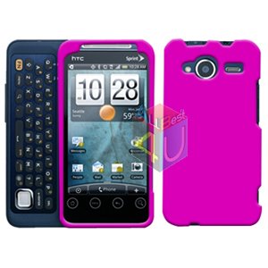 FOR HTC Evo Shift 4G Cover Hard Case Rubberized Hot Pink
