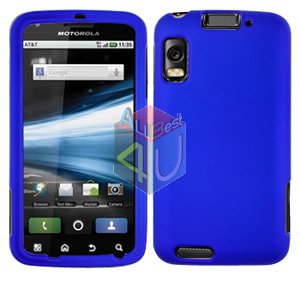 For Motorola Atrix 4G MB860 Cover Hard Case Rubberized Blue