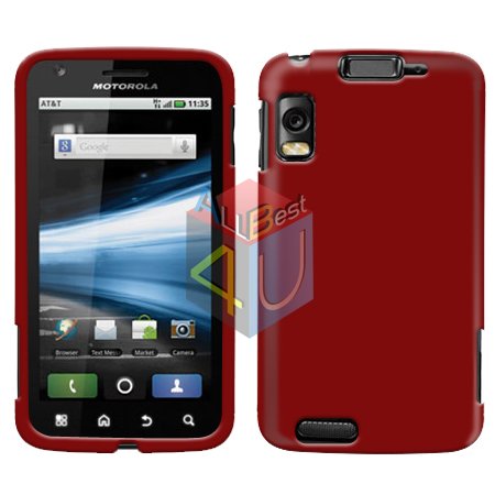 For Motorola Atrix 4G MB860 Cover Hard Case Rubberized Red