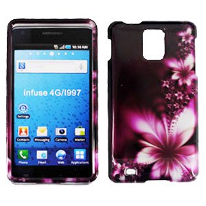 For Samsung Infuse 4G Cover Hard Case L-Flower +Screen Protector