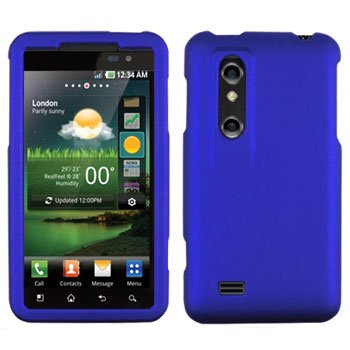 For LG Thrill 4G / Optimus 3D P920 Cover Hard Case Rubberized Blue