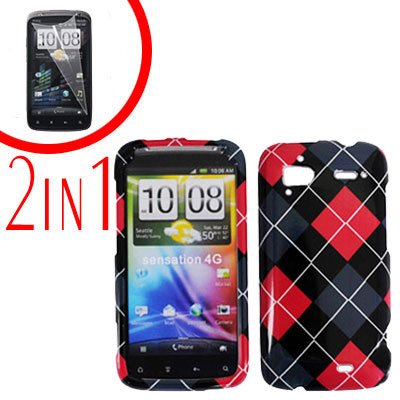 For HTC Sensation 4G Cover Hard Case Agryle + Screen Protector 2-in-1