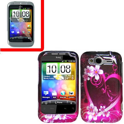 For HTC Wildfire S Cover Hard Case Love + Screen Protector 2-in-1
