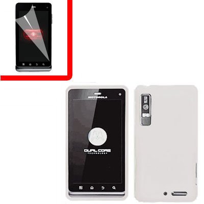 For Motorola XT860 4G / Droid 3 Cover Hard Case White +Screen 2-in-1