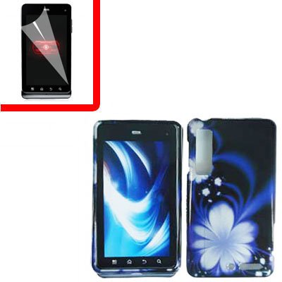 For Motorola Droid 3 XT862 Cover Hard Case B-Flower +Screen 2-in-1