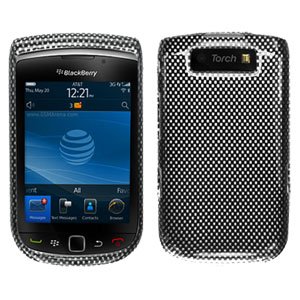 For BlackBerry Torch 9810 4G Cover Hard Case Carbon Fiber + Screen Protector