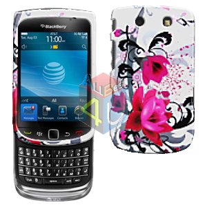 For BlackBerry Torch 9800 Cover Hard Case W-Flower+ Screen Protector