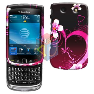 For BlackBerry Torch 9800 Cover Hard Case Love + Screen Protector