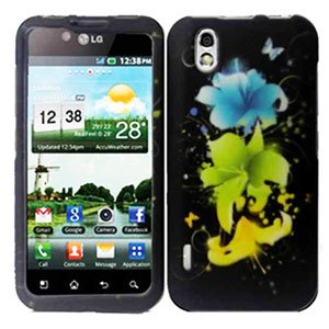 For LG Marquee LS855/ Optimus Black P970 Cover Hard Case T-Flower