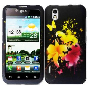 For LG Marquee LS855/ Optimus Black P970 Cover Hard Case Y-Flower