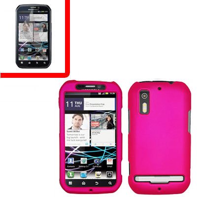 For Motorola Photon 4G/ Electrify MB855 Cover Hard Case H-Pink +Screen 2-in-1