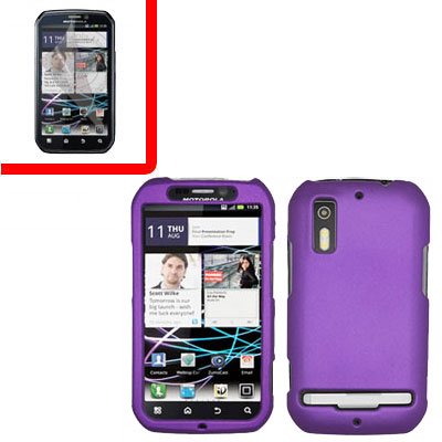 For Motorola Photon 4G/ Electrify MB855 Cover Hard Case Purple +Screen 2-in-1