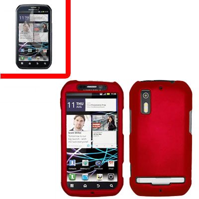 For Motorola Photon 4G/ Electrify MB855 Cover Hard Case Red +Screen 2-in-1