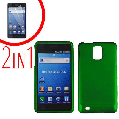 For Samsung Galaxy S Infuse 4G Cover Hard Case Green +Screen Protector