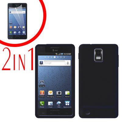 For Samsung Galaxy S Infuse 4G Cover Hard Case Black +Screen Protector
