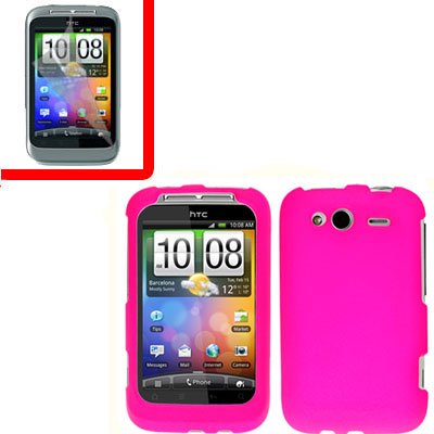 For T-Mobile HTC Wildfire S Cover Hard Case H-Pink + Screen Protector 2-in-1