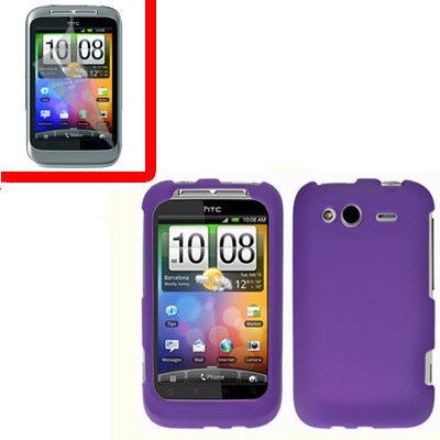 For T-Mobile HTC Wildfire S Cover Hard Case Purple + Screen Protector 2-in-1