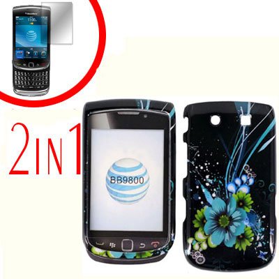 For BlackBerry Torch 9810 4G Cover Hard Case M-Flower +Screen Protector