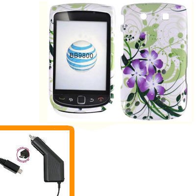 For BlackBerry Torch 9810 4G Car Charger + Cover Hard Case G-LiLy