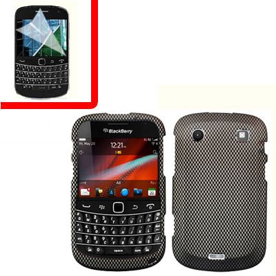 For BlackBerry Bold 9930 9900 4G Cover Hard Case Carbon Fiber +Screen