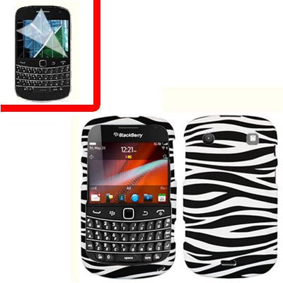 For BlackBerry Bold 9930 9900 4G Cover Hard Case Zebra +Screen