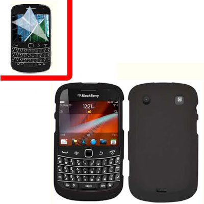 For BlackBerry Bold 9930 9900 4G Cover Hard Case Black +Screen