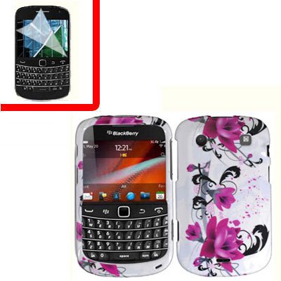 For BlackBerry Bold 9930 9900 4G Cover Hard Case W-Flower +Screen