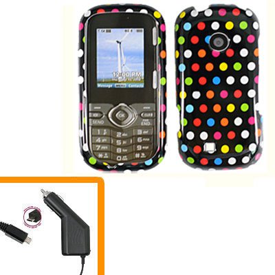 For LG Comos 2 VN251 Car Charger +Cover Hard Case R-Dot 2-in-1